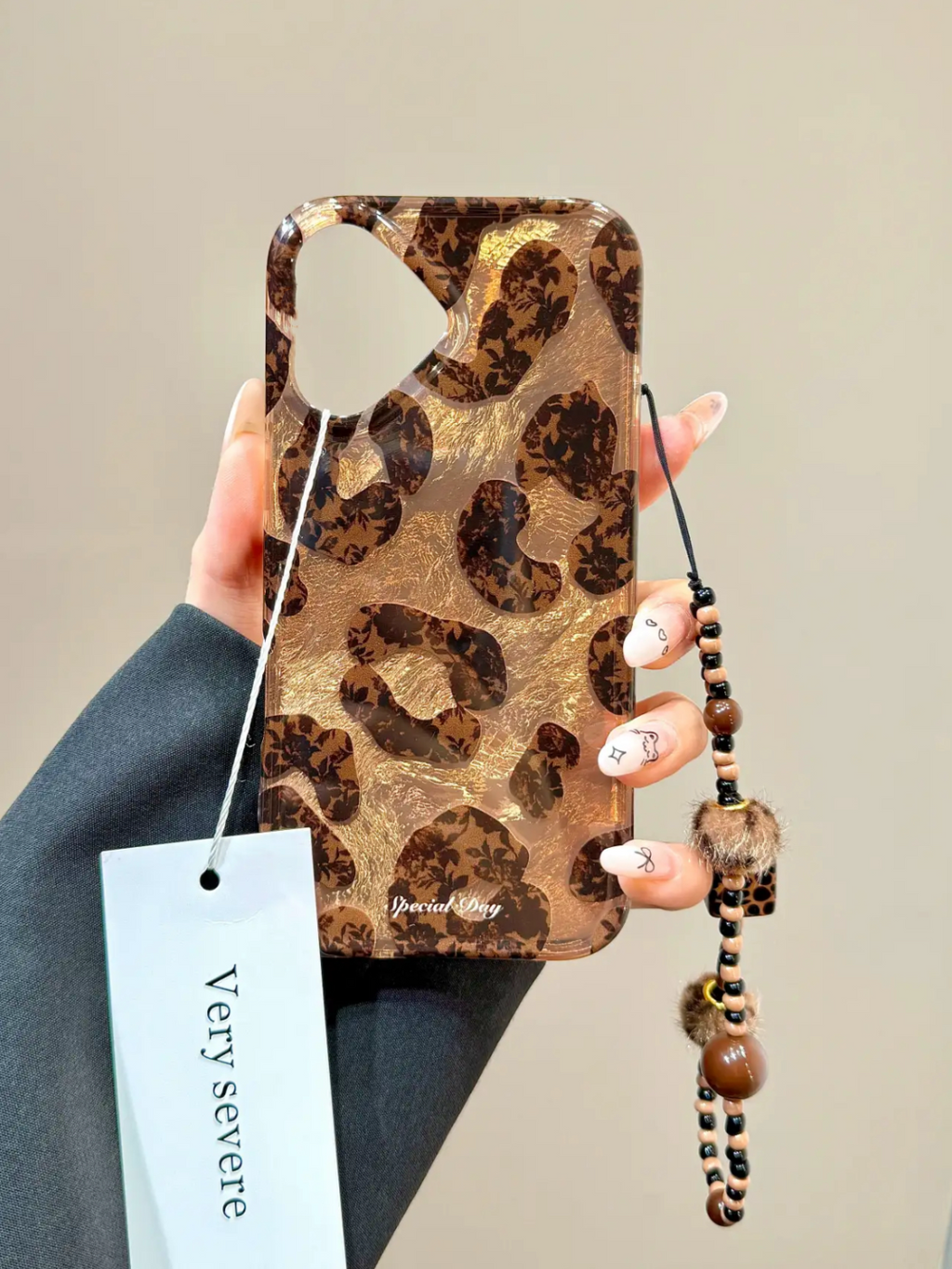 Leopard Print Floral Frosted Phone Case