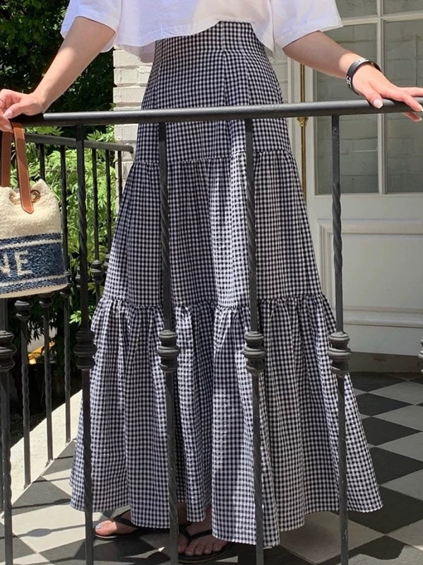 Ruffled Paneled Skirt