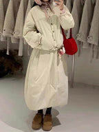 Single-Breasted Cotton-Padded Jacket + High-Waisted Tulip Skirt Two-Piece Set