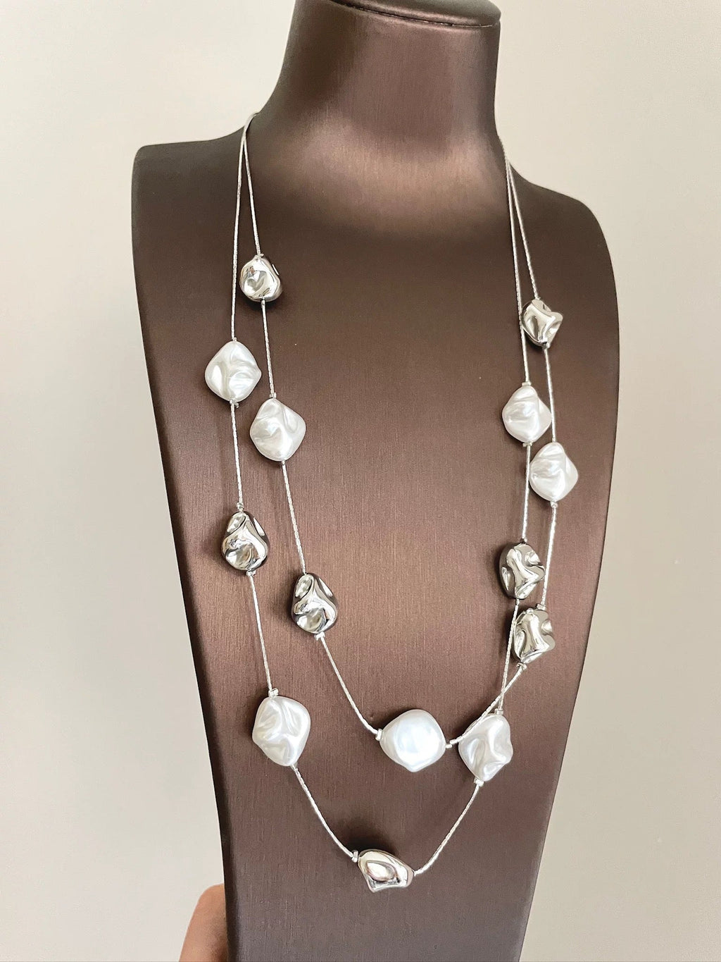 Vintage Baroque Style Stone Bead Art Necklace by painevida