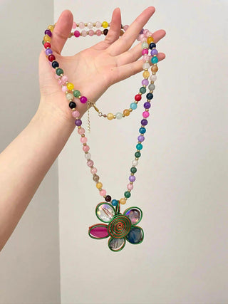 Vintage Rainbow Garden Necklace by painevida