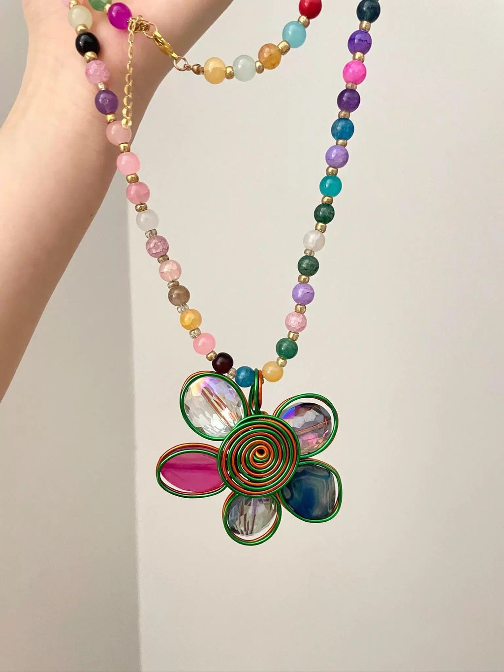 Vintage Rainbow Garden Necklace by painevida