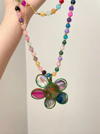 Vintage Rainbow Garden Necklace by painevida