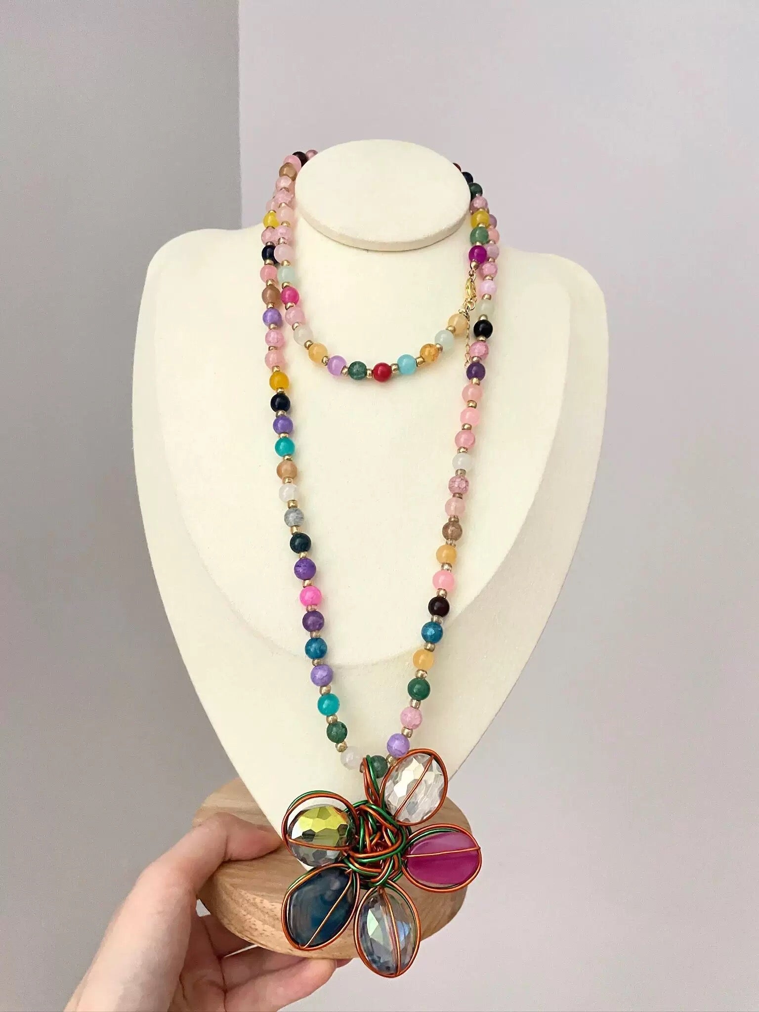 Vintage Rainbow Garden Necklace