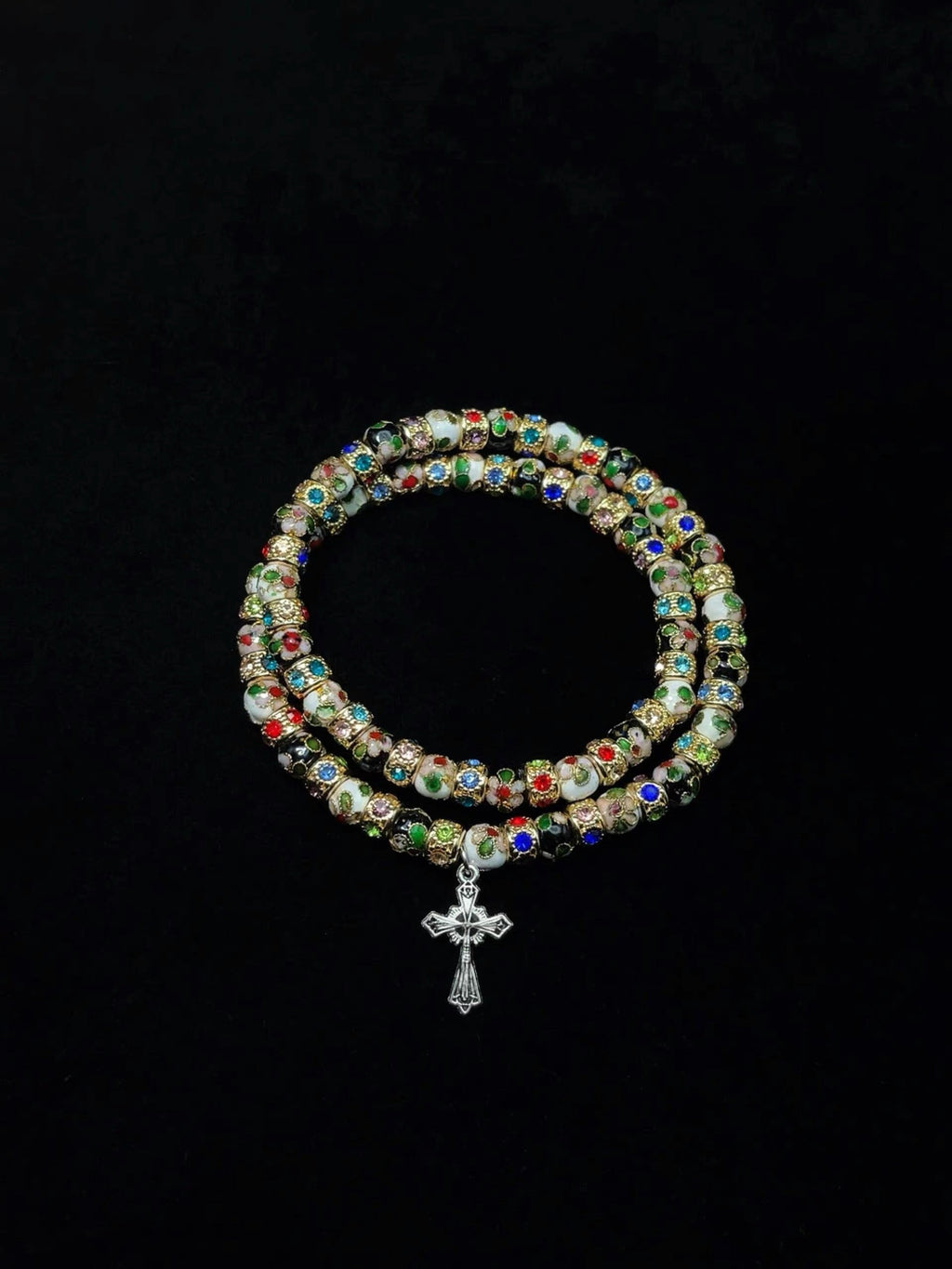 Vintage Thai Blue Cross Necklace by painevida