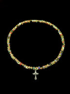 Vintage Thai Blue Cross Necklace by painevida