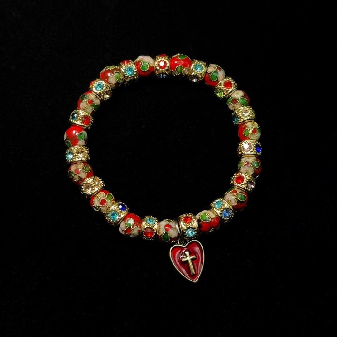 Vintage Red Pearl Gothic Bracelet