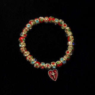 Vintage Red Pearl Gothic Bracelet by painevida