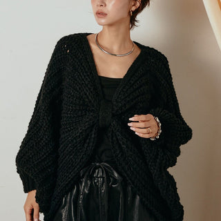 Batwing Knitted Cape Top - PAINEVIDA