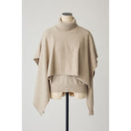 Two-Piece Set: Cape V-Neck Knit Top + Full Skirt