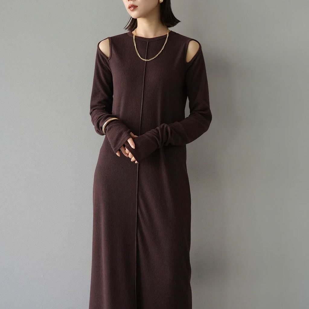 Off-shoulder Slimming Long-Sleeved Dress