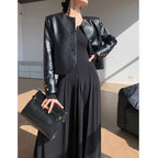 Solid Color Long-Sleeved Base Dress