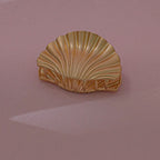 Pince à cheveux Coquillage en métal - Accessoire sculptural en alliage