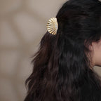 Pince à cheveux Coquillage en métal - Accessoire sculptural en alliage