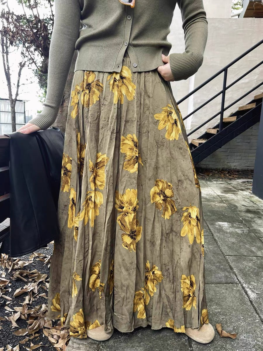 Loose Petal-Shaped Maxi Dress - Flowing Designer Dress