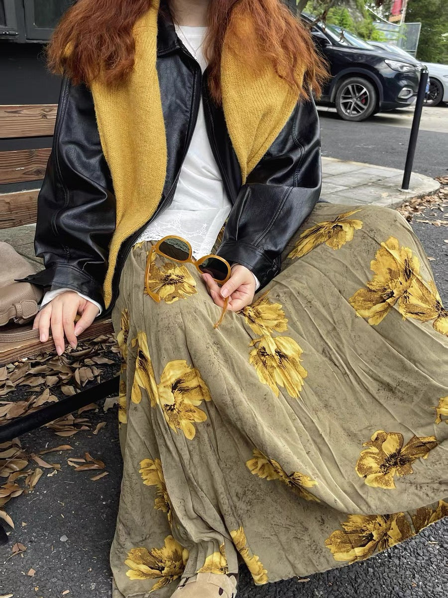 Loose Petal-Shaped Maxi Dress - Flowing Designer Dress