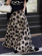 Slimming Polka Dot Midi Skirt - Retro Designer Skirt