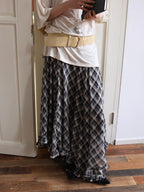 Retro Plaid Irregular Midi Skirt - Asymmetric Designer Skirt