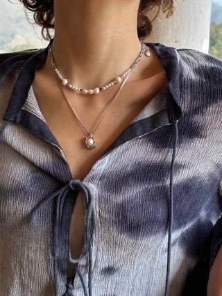 Baroque Shell Bead Vintage Necklace by painevida
