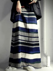 Striped All-match Knitted Skirt