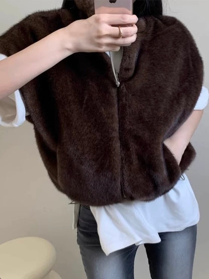 Versatile Reversible Mink Fur Vest Coat