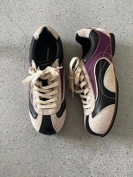 Vintage Platform Lace-up Cuban Sneakers Shoes