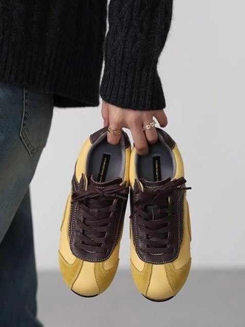 Vintage Platform Lace-up Cuban Sneakers Shoes