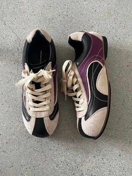 Vintage Platform Lace-up Cuban Sneakers Shoes