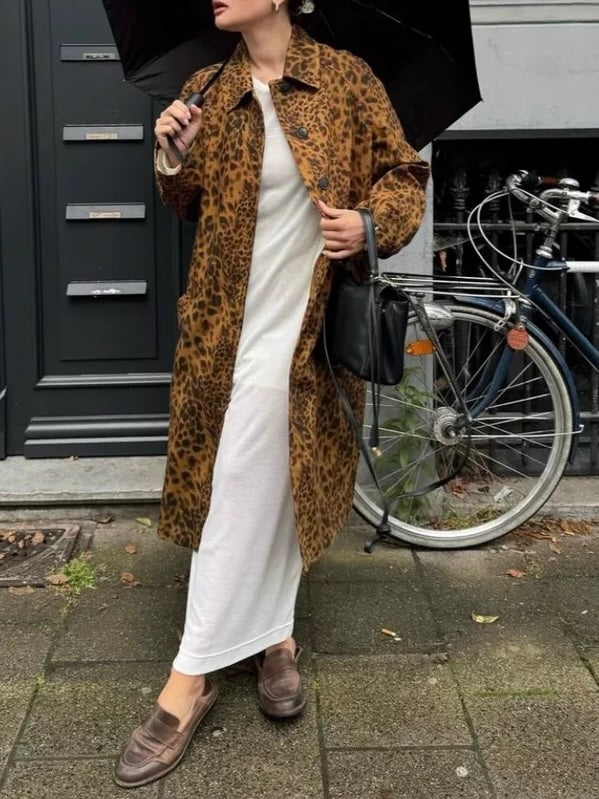 Loose Vintage Leopard Coat