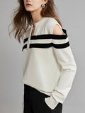 V-Neck Off-Shoulder Sweater