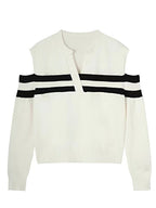 V-Neck Off-Shoulder Sweater by painevida