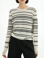 Black and White Striped Long-Sleeved Sweater by painevida