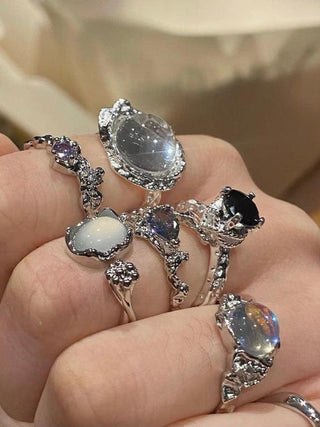 Original Gem Zircon Fashion Open Ring Set