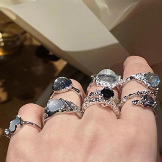 Original Gem Zircon Fashion Open Ring Set