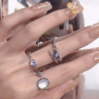 Original Gem Zircon Fashion Open Ring Set