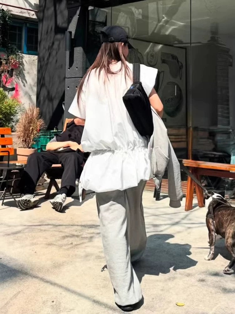 Round Neck Drawstring Bud Dress