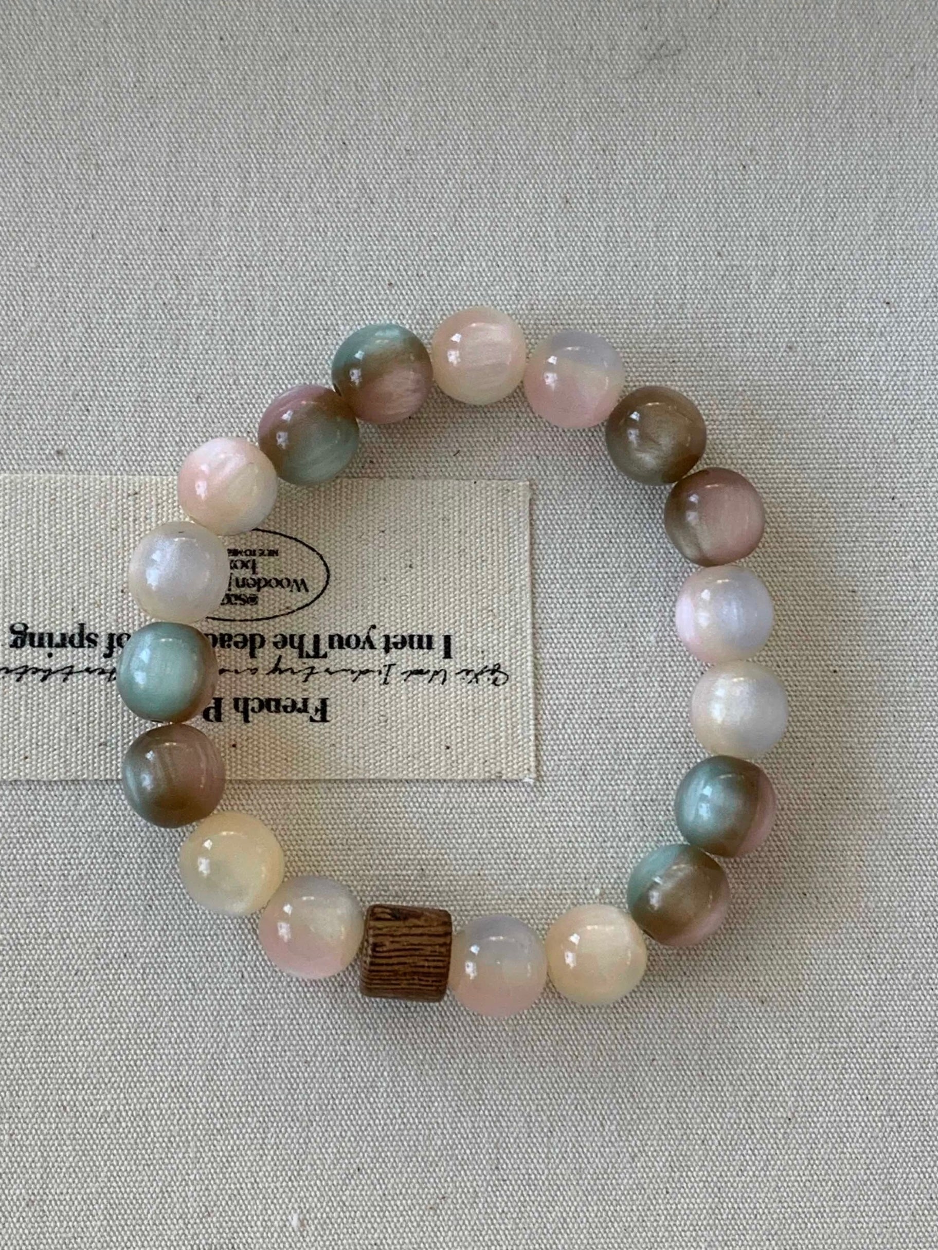 Sunset Rose Hand-Beaded Bracelet