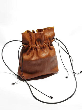 Lace-up Plicated Small Bag