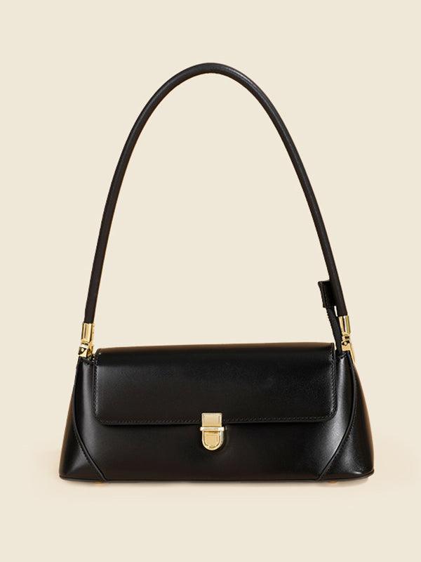Urban Solid Leather Zip-Up Shoulder Bag by painevida