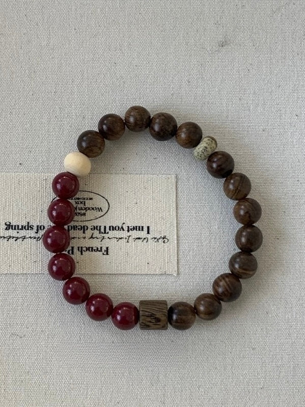 Sunset Rose Hand-Beaded Bracelet