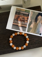 Sunset Rose Hand-Beaded Bracelet