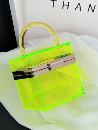 Urban See-Through Geometric Acrylic Handbag