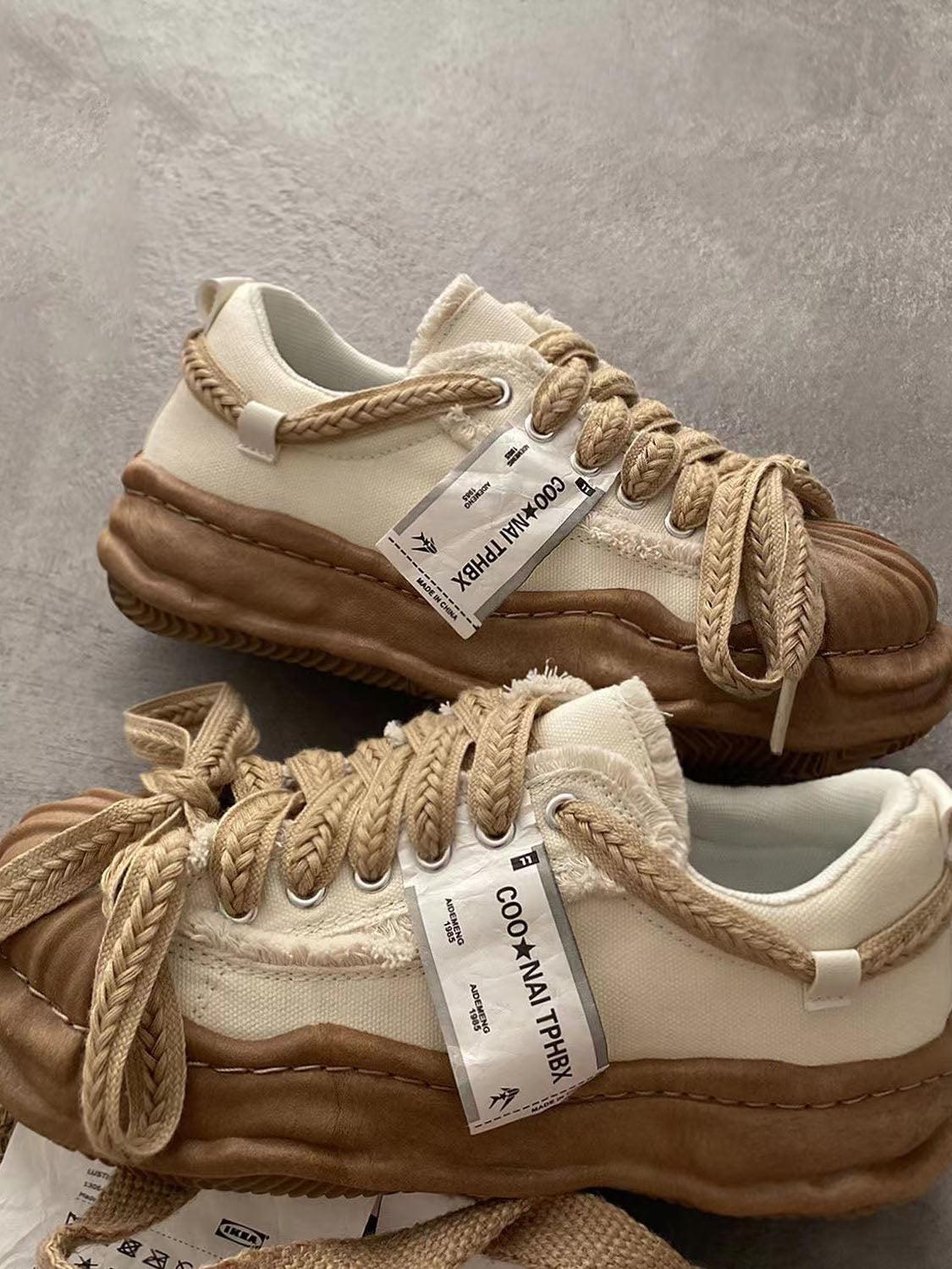 Platform Reverse Lace-up Espadrilles Canvas Shoes – PAINEVIDA