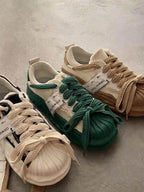 Platform Reverse Lace-up Espadrilles Canvas Shoes