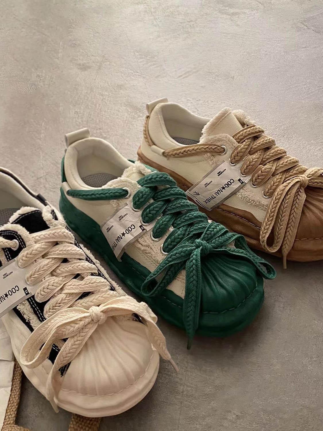 Platform Reverse Lace-up Espadrilles Canvas Shoes