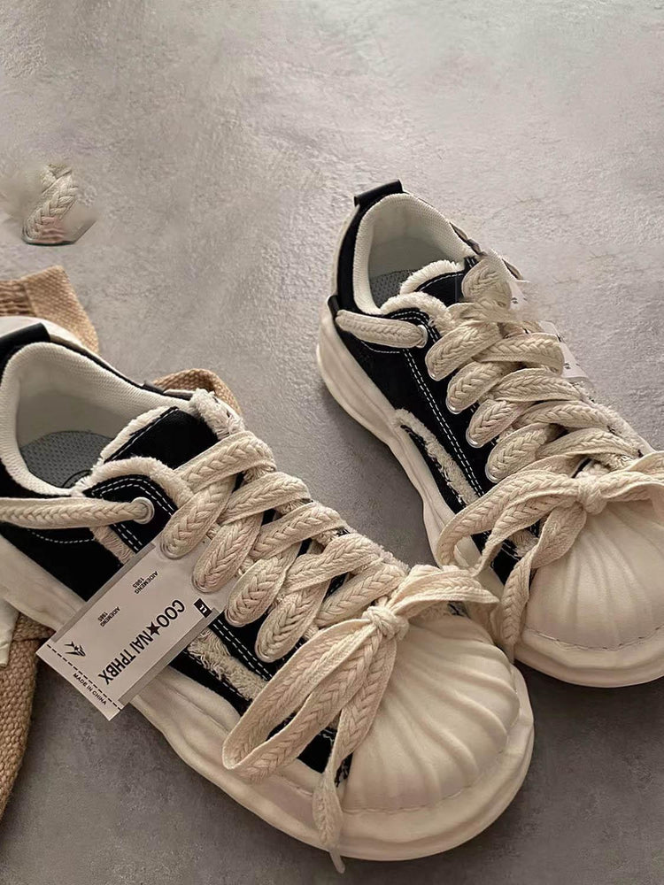 Platform Reverse Lace-up Espadrilles Canvas Shoes by painevida