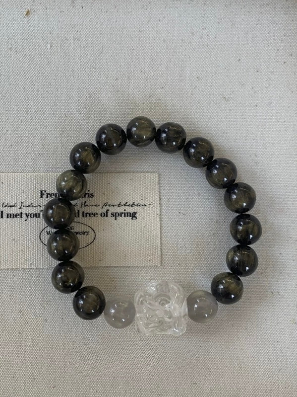 Sunset Rose Hand-Beaded Bracelet