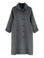 Stand Collar Double-Faced Wool Coat