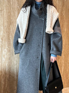Stand Collar Double-Faced Wool Coat