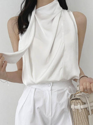 Loose Pleated Sleeveless Tank Top